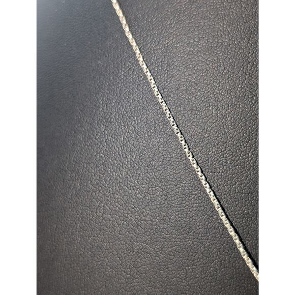 VTG 925 Sterling Silver Tests as Jadeite Green Stone Box Chain 18" Necklace - Picture 6 of 9